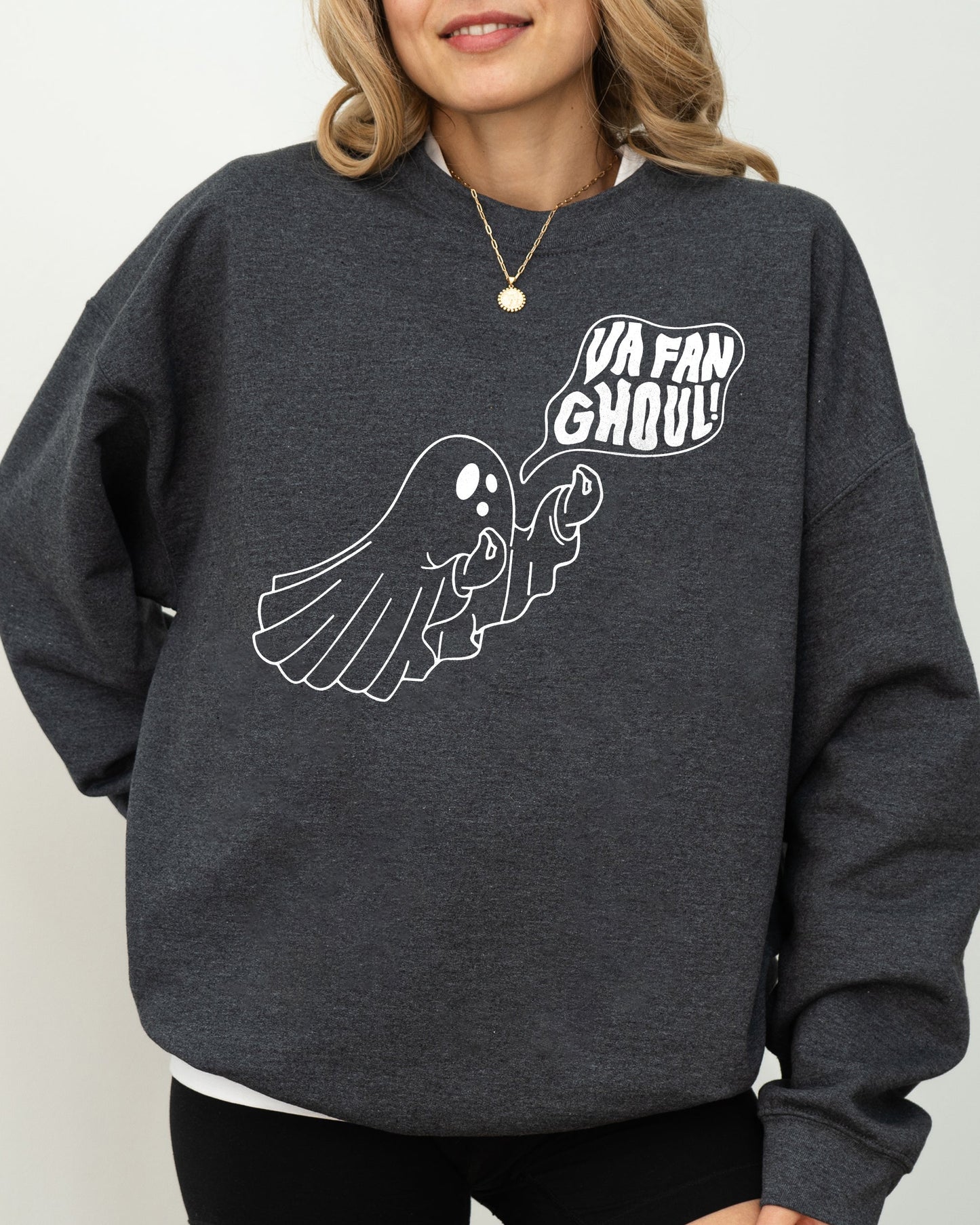 Va Fan Ghoul, Skeleton, Spooky, Ghost, Funny, Witch, Aesthetic, Meme, Halloween, Costume Sweatshirt