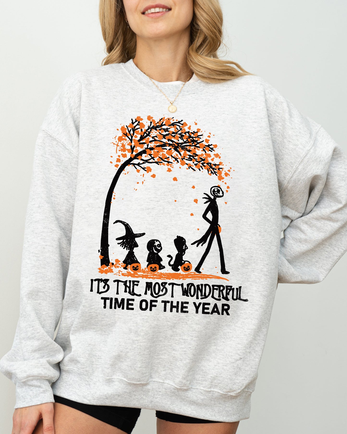 It's The Most Wonderful Time, Horror Movie, Skeleton, Spooky, Ghost, Funny, Witch, Aesthetic, Meme, Halloween, Costume Sweatshirt