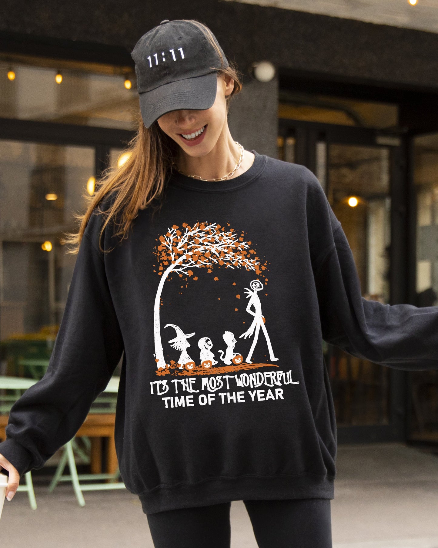 It's The Most Wonderful Time, Horror Movie, Skeleton, Spooky, Ghost, Funny, Witch, Aesthetic, Meme, Halloween, Costume Sweatshirt