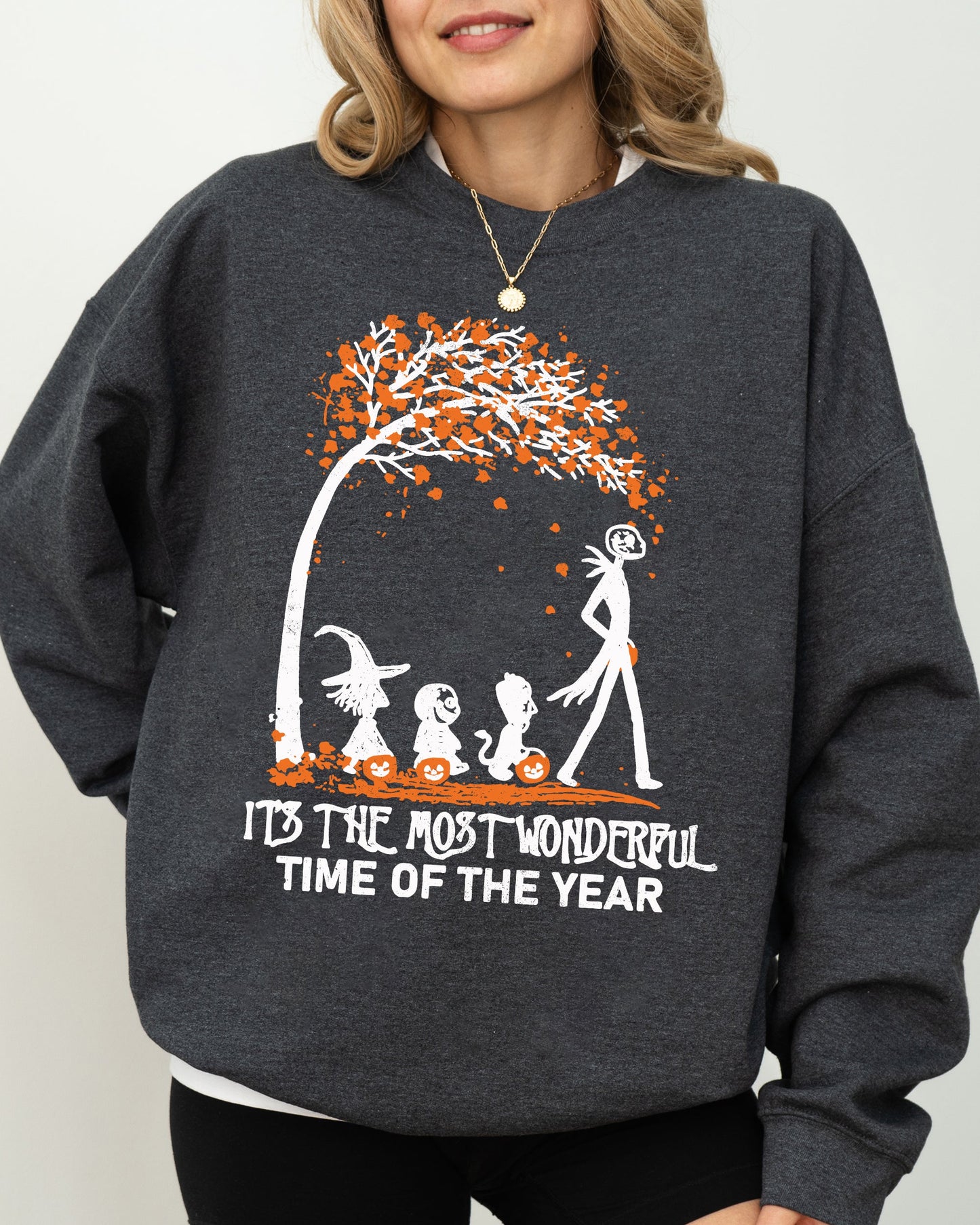 It's The Most Wonderful Time, Horror Movie, Skeleton, Spooky, Ghost, Funny, Witch, Aesthetic, Meme, Halloween, Costume Sweatshirt