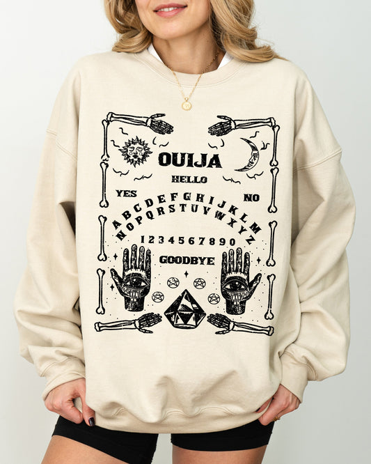 Spirit Board, Skeleton, Spooky, Ghost, Funny, Witch, Aesthetic, Meme, Halloween, Costume Sweatshirt