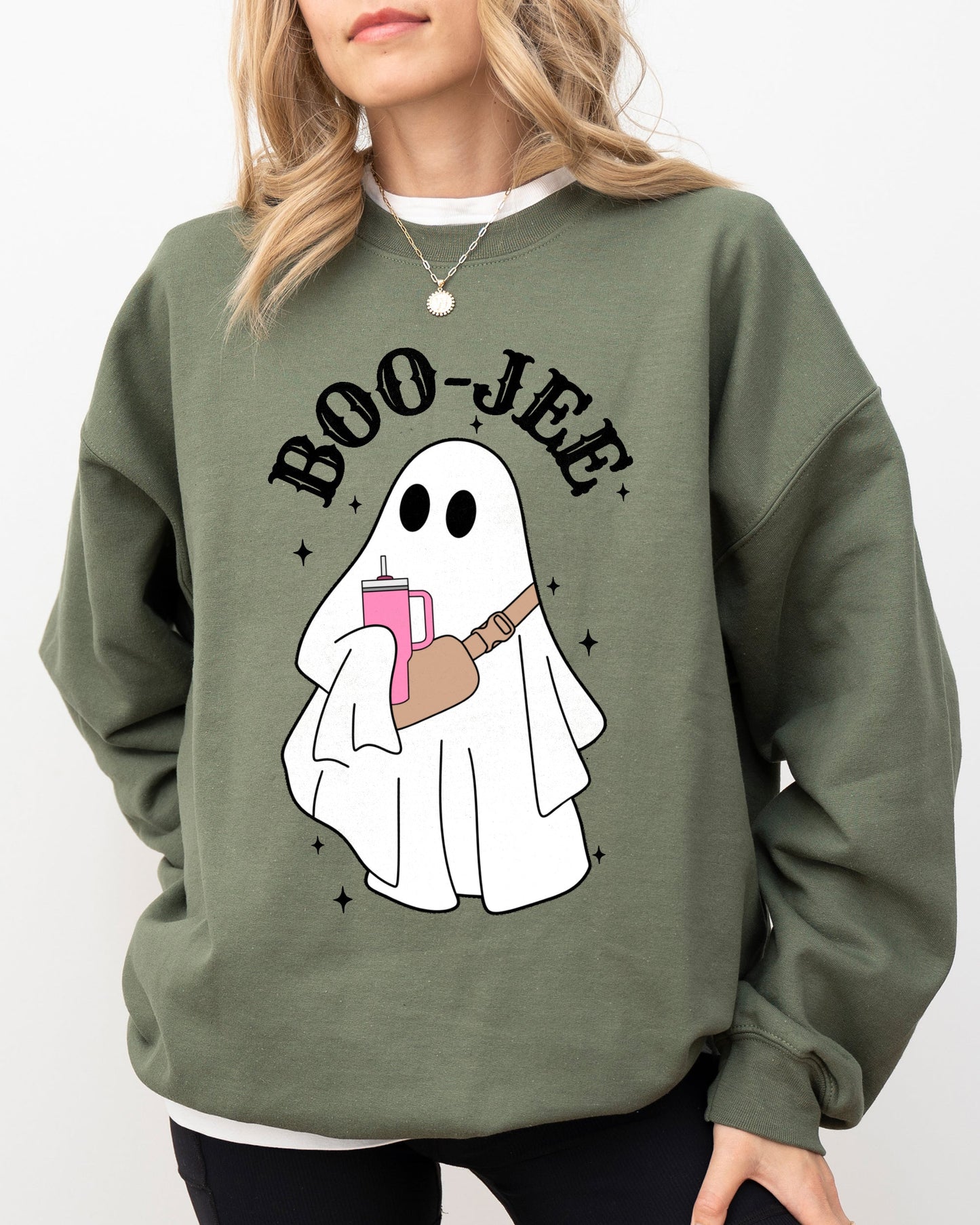 Halloween Costume Sweatshirt Boo-Jee Ghost Skeleton Spooky Witch