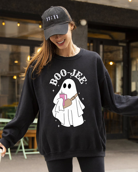 Halloween Costume Sweatshirt Boo-Jee Ghost Skeleton Spooky Witch