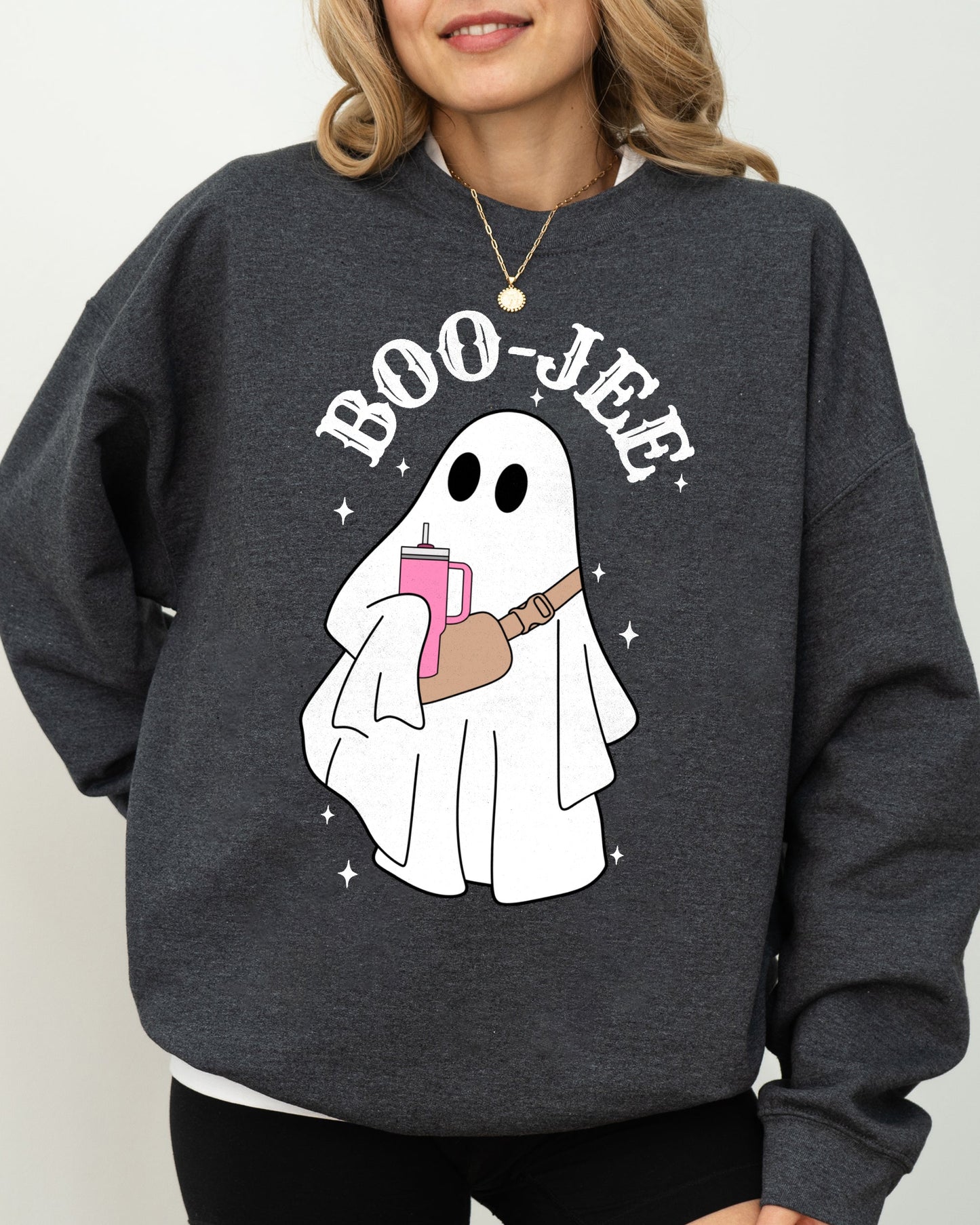 Halloween Costume Sweatshirt Boo-Jee Ghost Skeleton Spooky Witch