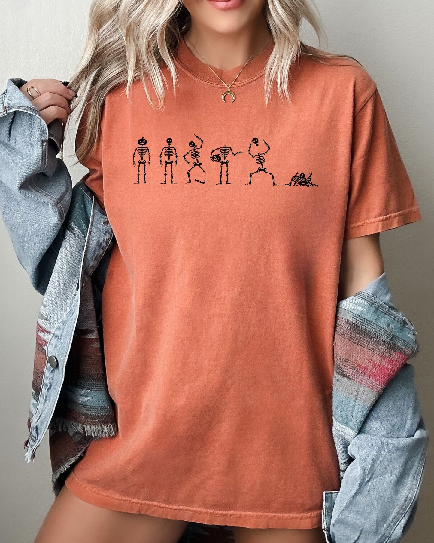 Dancing Skeletons Funny Halloween Costume Tshirt Comfort Colors T-Shirt