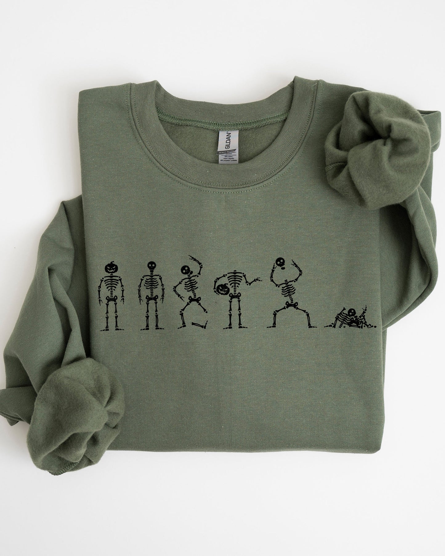 Dancing Skeletons Funny Halloween Costume Sweatshirt Cotton Polyester Blend