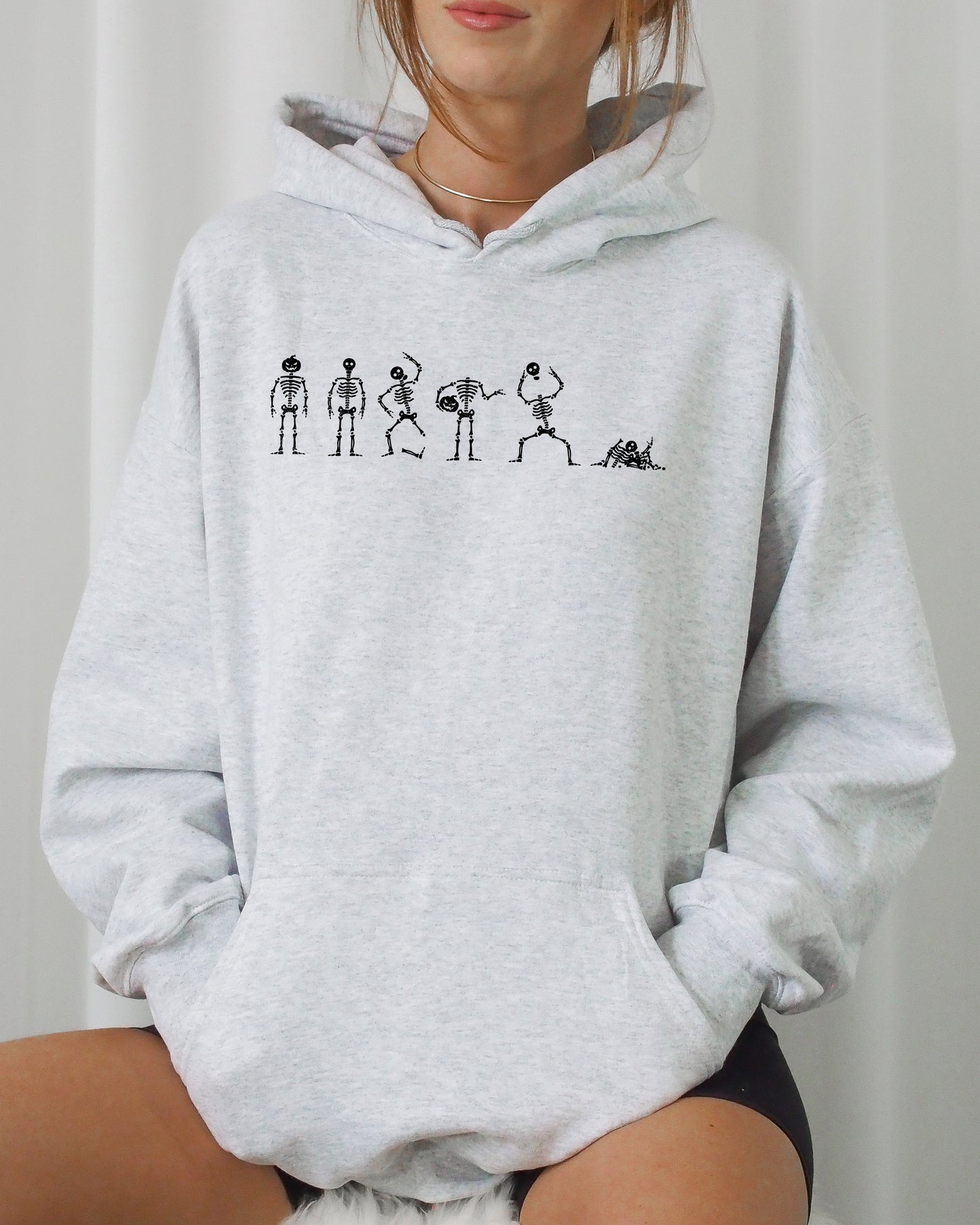 Dancing Skeletons Funny Halloween Costume Hoodie Hooded Sweatshirt