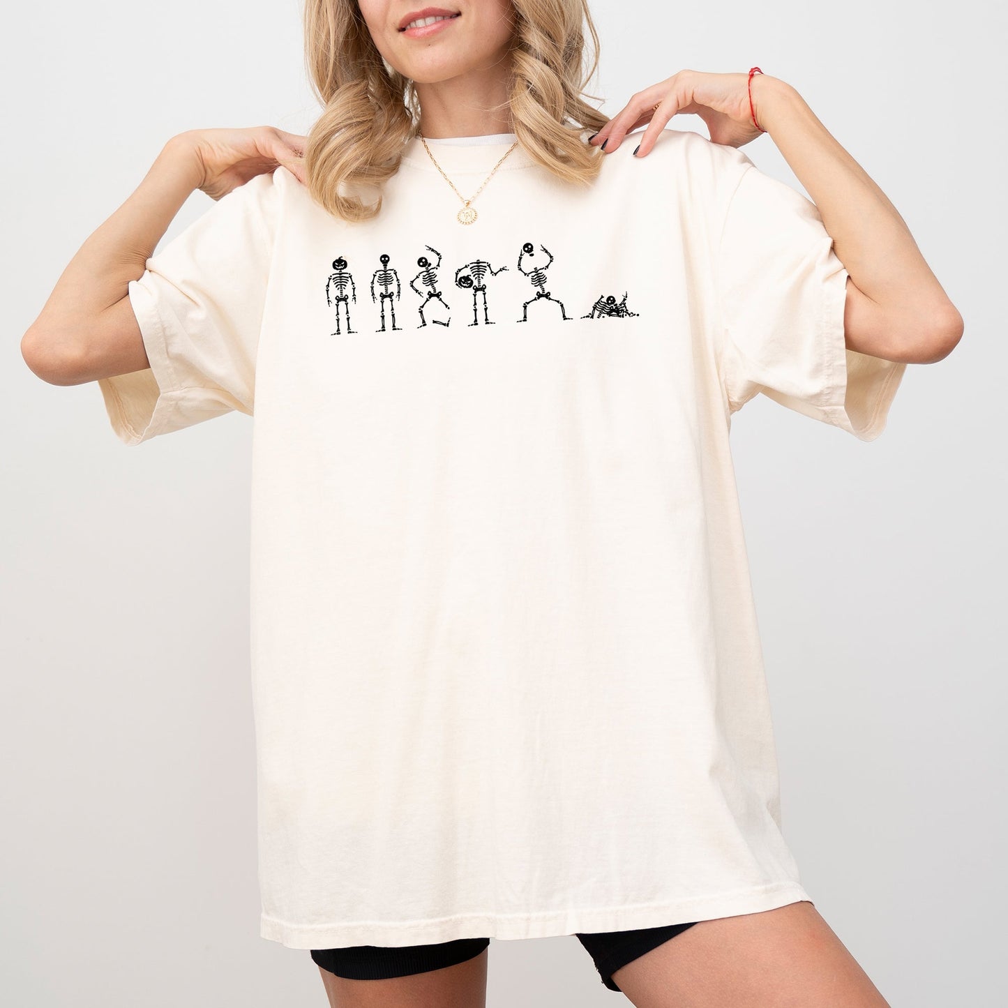 Dancing Skeletons Funny Halloween Costume Tshirt Comfort Colors T-Shirt