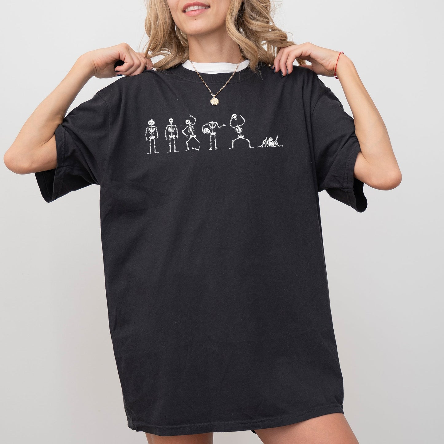 Dancing Skeletons Funny Halloween Costume Tshirt Comfort Colors T-Shirt