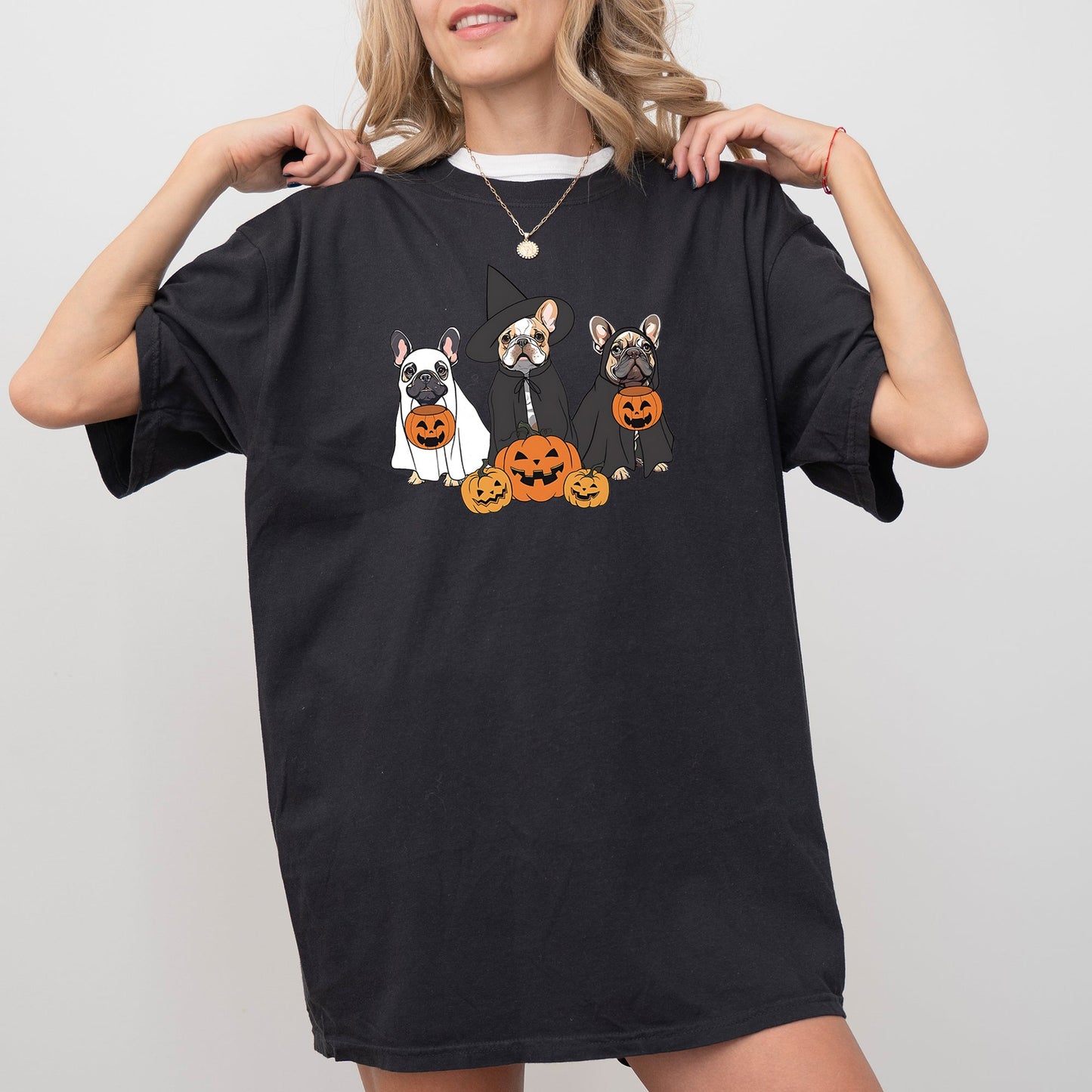 Ghost Dogs Funny Pumpkin Spooky Halloween Costume Tshirt Comfort Colors T-Shirt