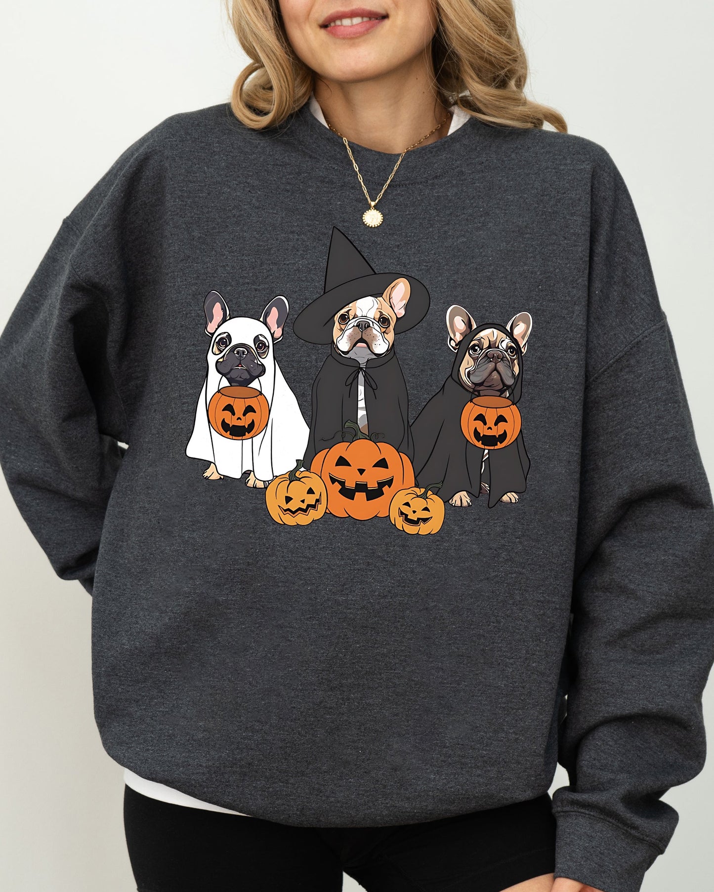 Ghost Dogs Funny Halloween Costume Sweatshirt Soft Fleece Interior