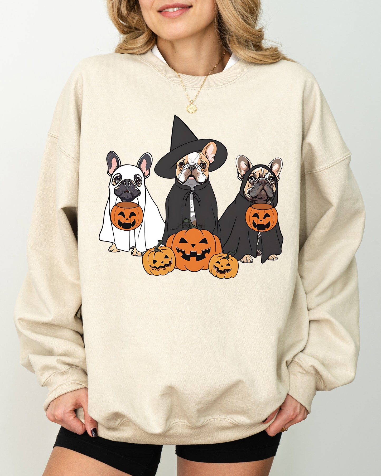 Ghost Dogs Funny Halloween Costume Sweatshirt Soft Fleece Interior