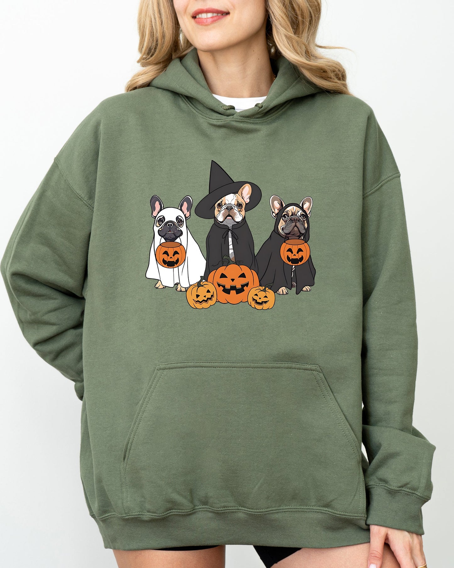 Ghost Dogs Funny Halloween Costume Hoodie Hooded Sweatshirt