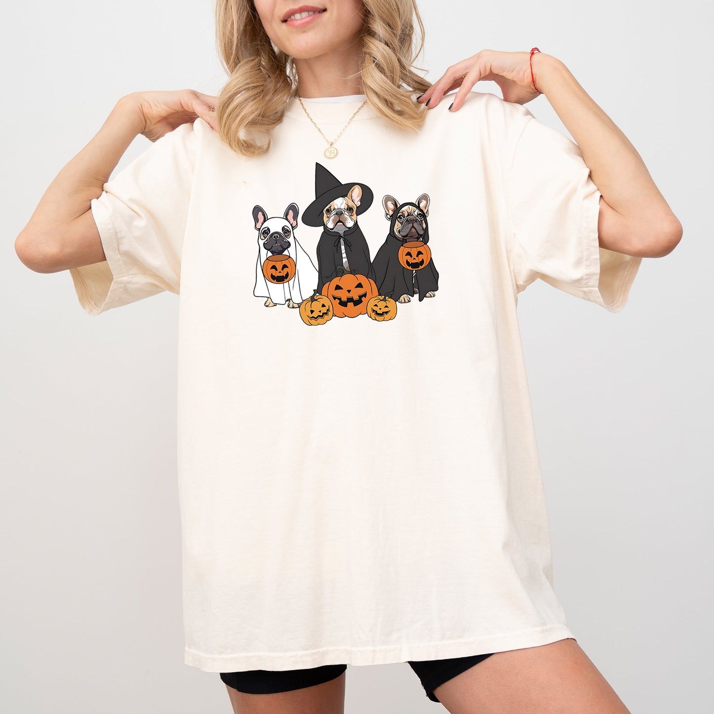 Ghost Dogs Funny Pumpkin Spooky Halloween Costume Tshirt Comfort Colors T-Shirt