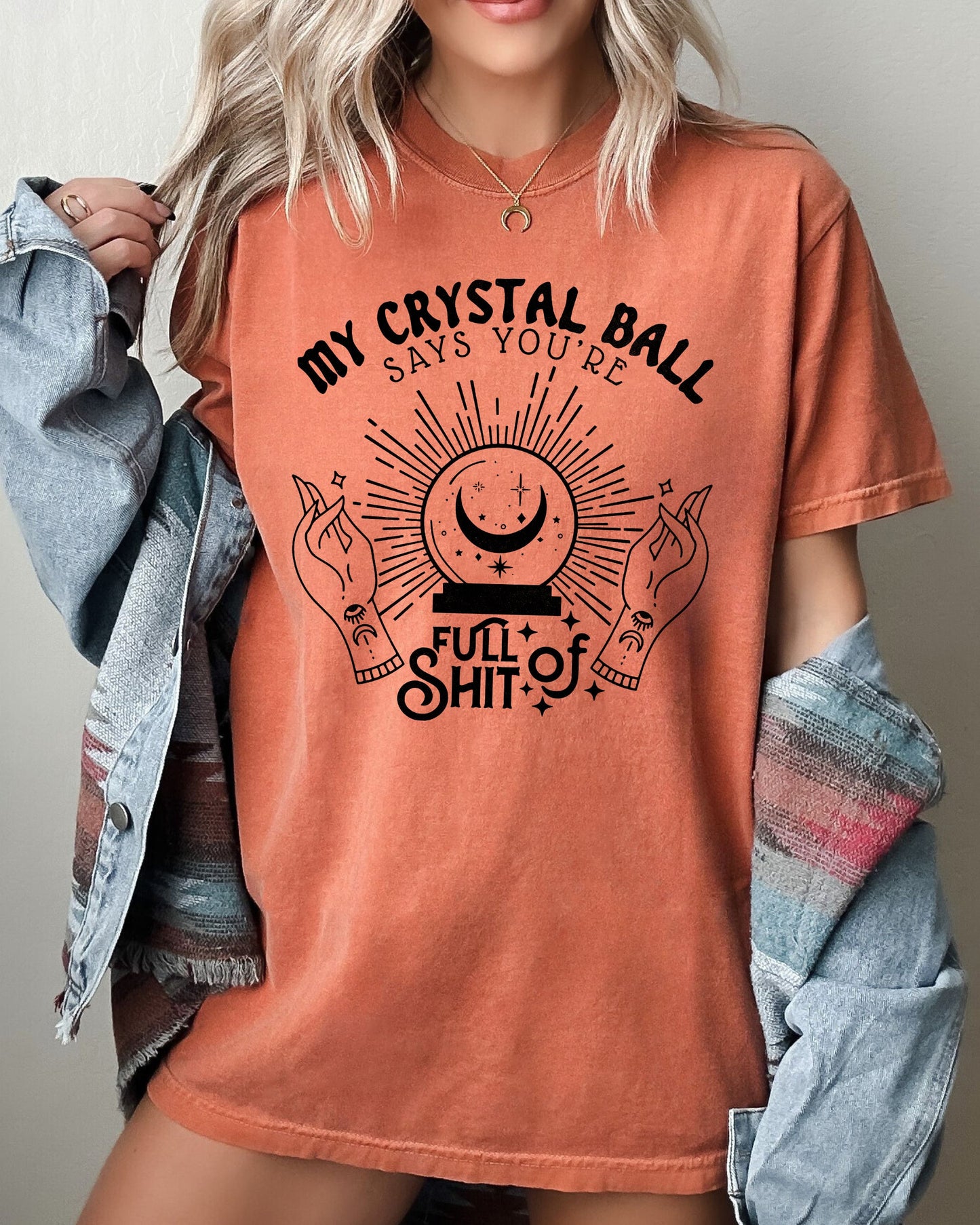 Crystal Ball Funny Pumpkin Skeleton Halloween Costume Tshirt Comfort Colors T-Shirt