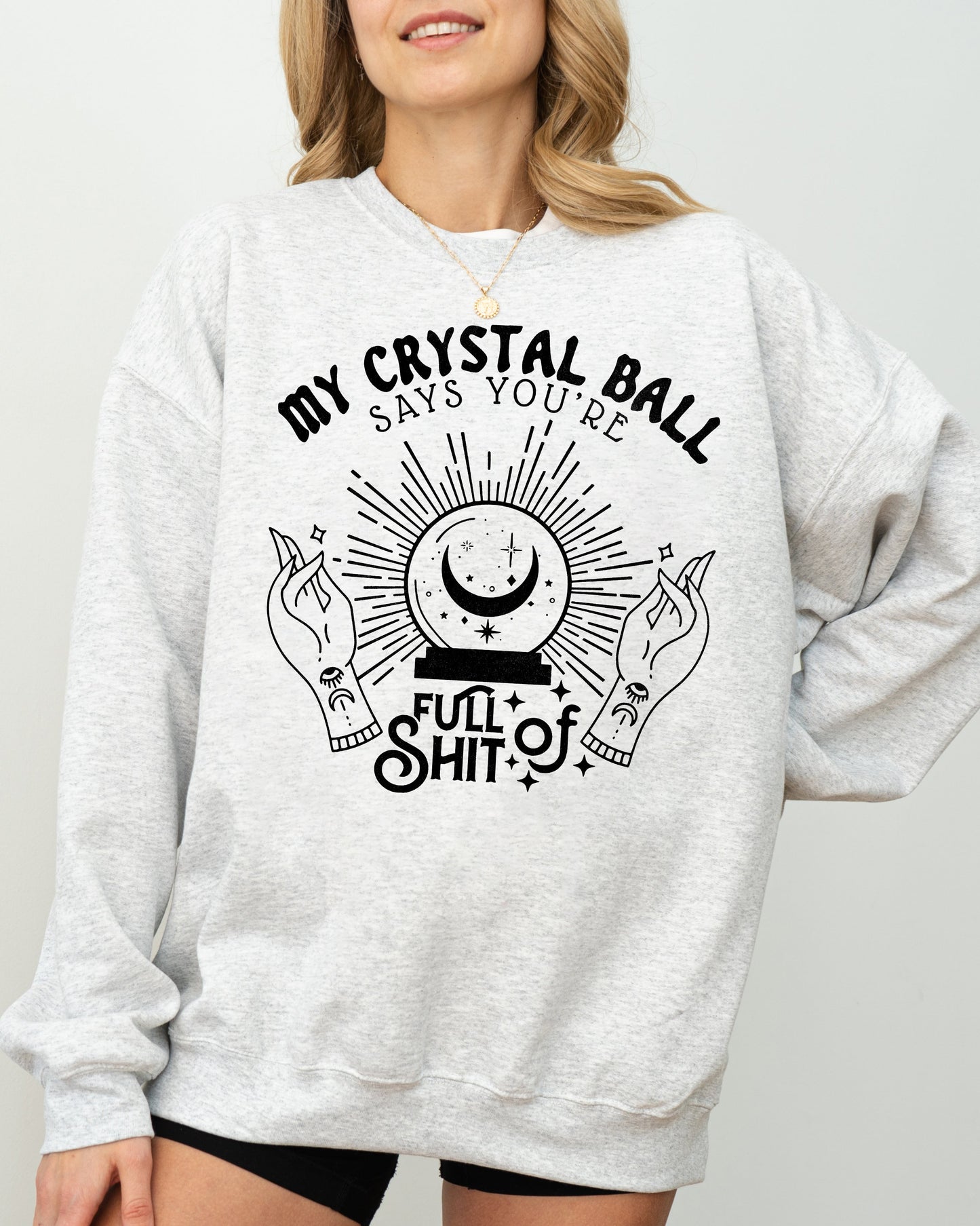 Halloween Crystal Ball Funny Skeleton Pumpkin Costume Sweatshirt