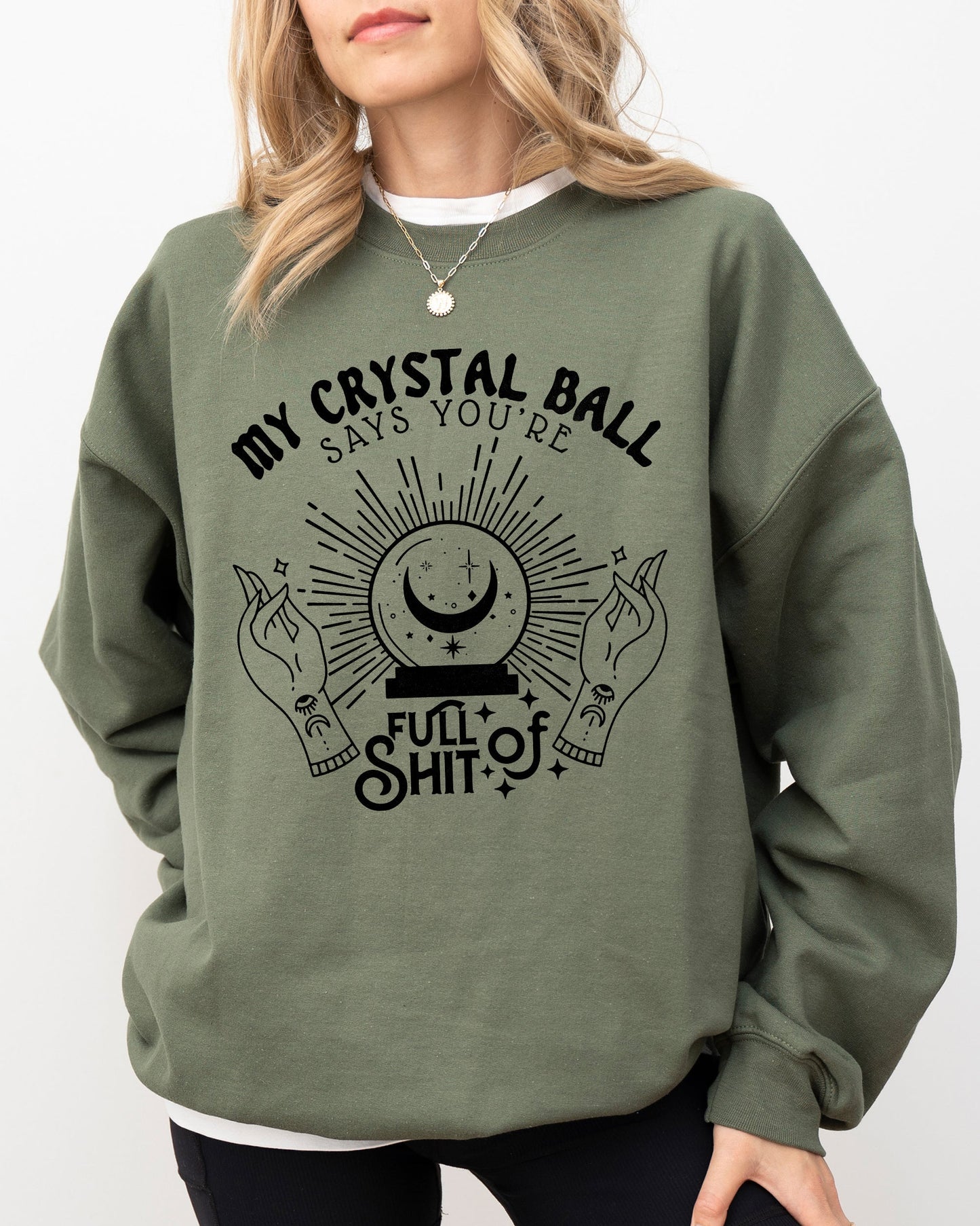 Halloween Crystal Ball Funny Skeleton Pumpkin Costume Sweatshirt