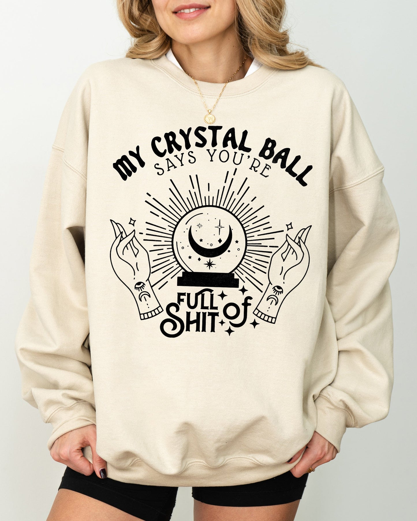 Halloween Crystal Ball Funny Skeleton Pumpkin Costume Sweatshirt