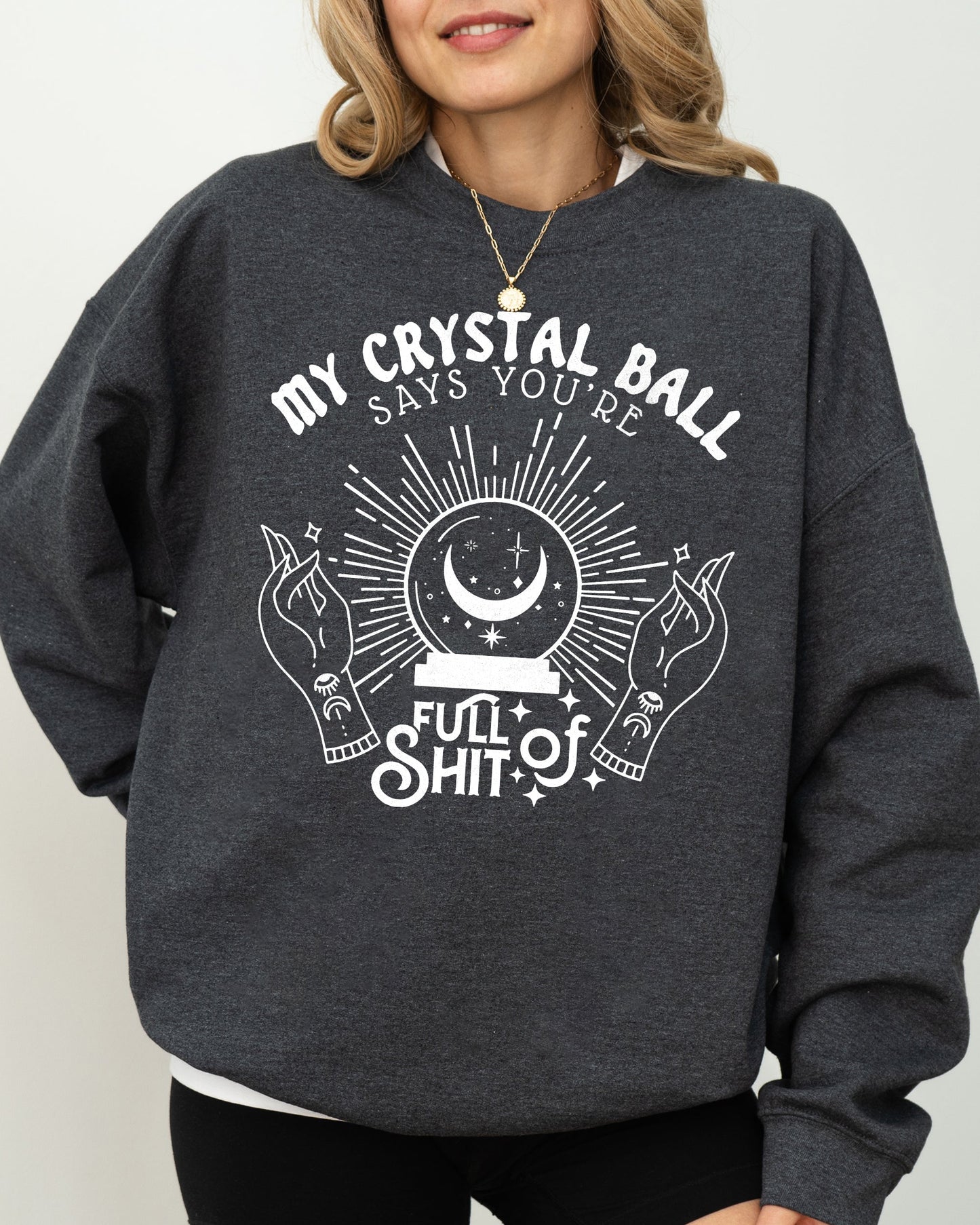 Halloween Crystal Ball Funny Skeleton Pumpkin Costume Sweatshirt