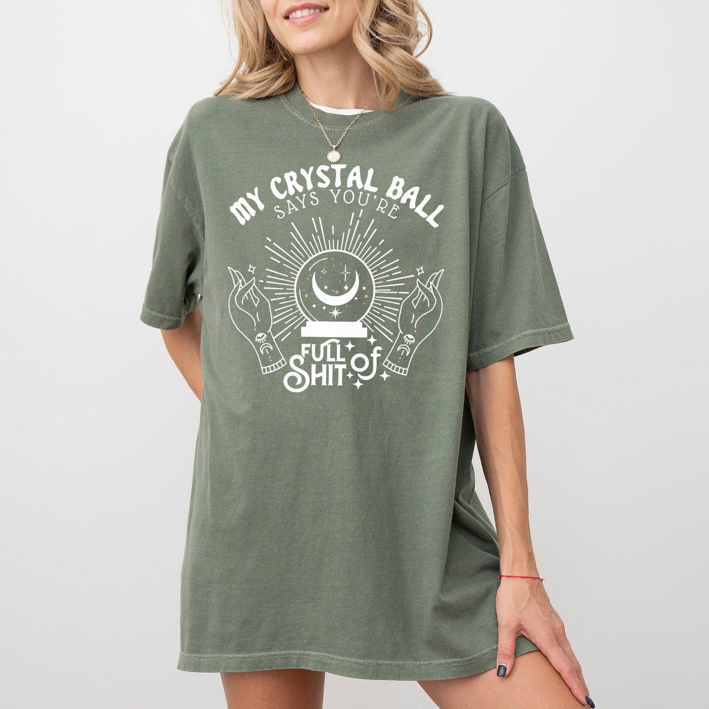 Crystal Ball Funny Pumpkin Skeleton Halloween Costume Tshirt Comfort Colors T-Shirt