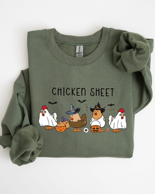 Chicken Sheet Ghost Skeleton Funny Pumpkin Spooky Witch Halloween Costume Sweatshirt