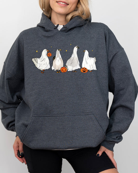 Ghost Geese Funny Pumpkin Halloween Costume Hoodie Hooded Sweatshirt