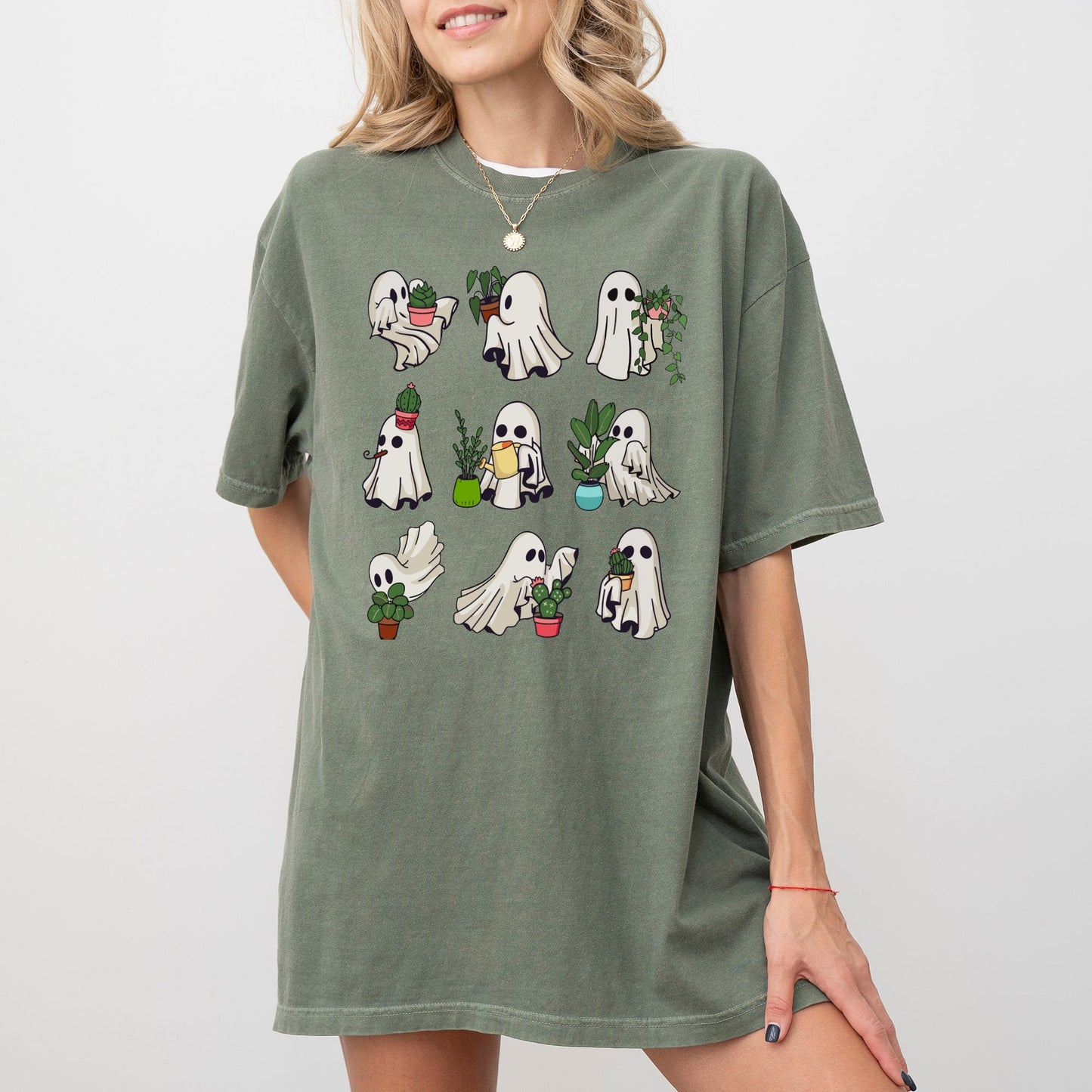 Mini Ghosts, Plant Lover, Skeleton, Coffin, Funny, Pumpkin, Spooky, Witch, Aesthetic, Meme, Halloween, Costume, Tshirt Comfort Colors T-Shirt