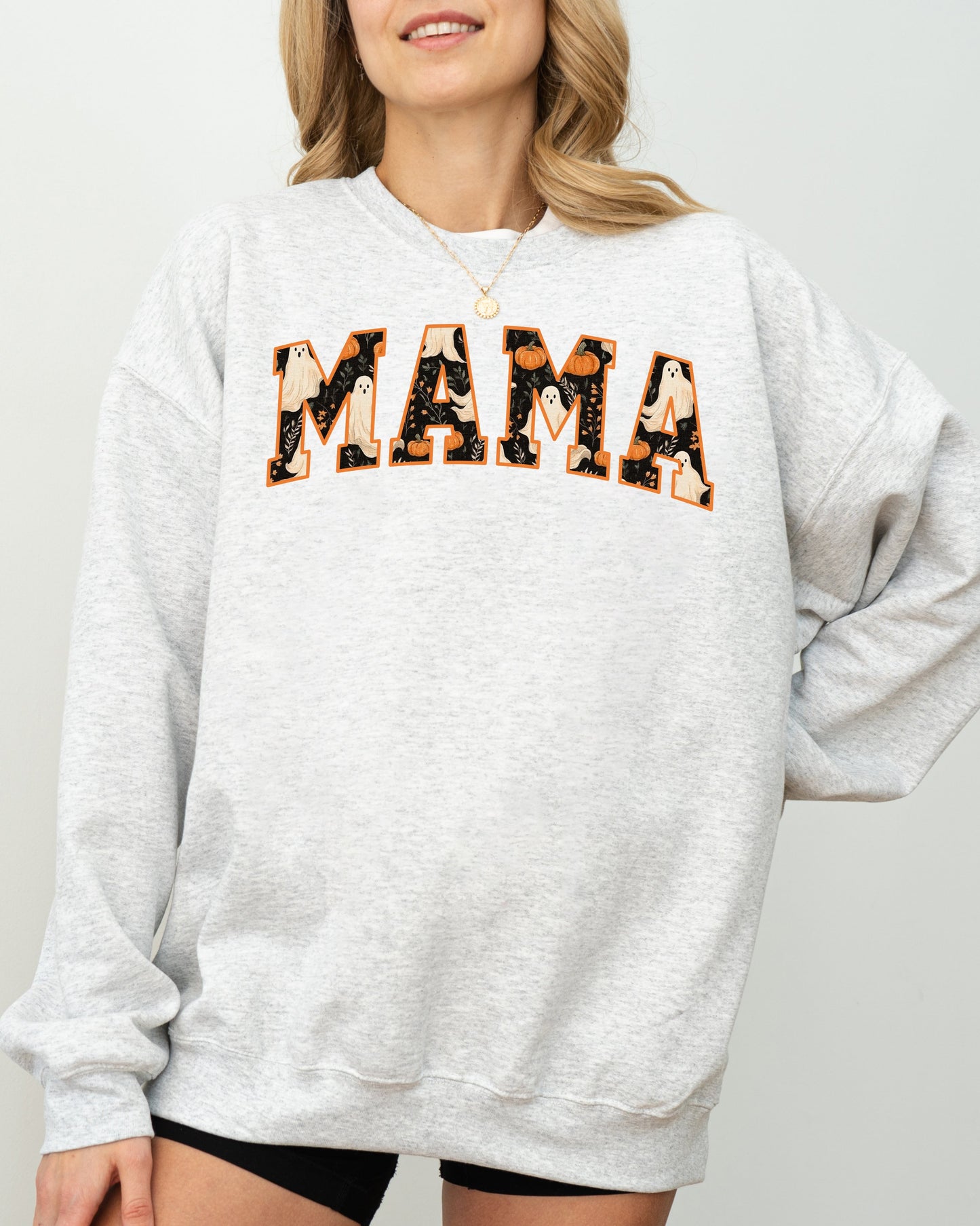 Mama, Ghost, Skeleton, Funny, Pumpkin, Spooky, Witch, Aesthetic, Meme, Halloween, Costume Sweatshirt