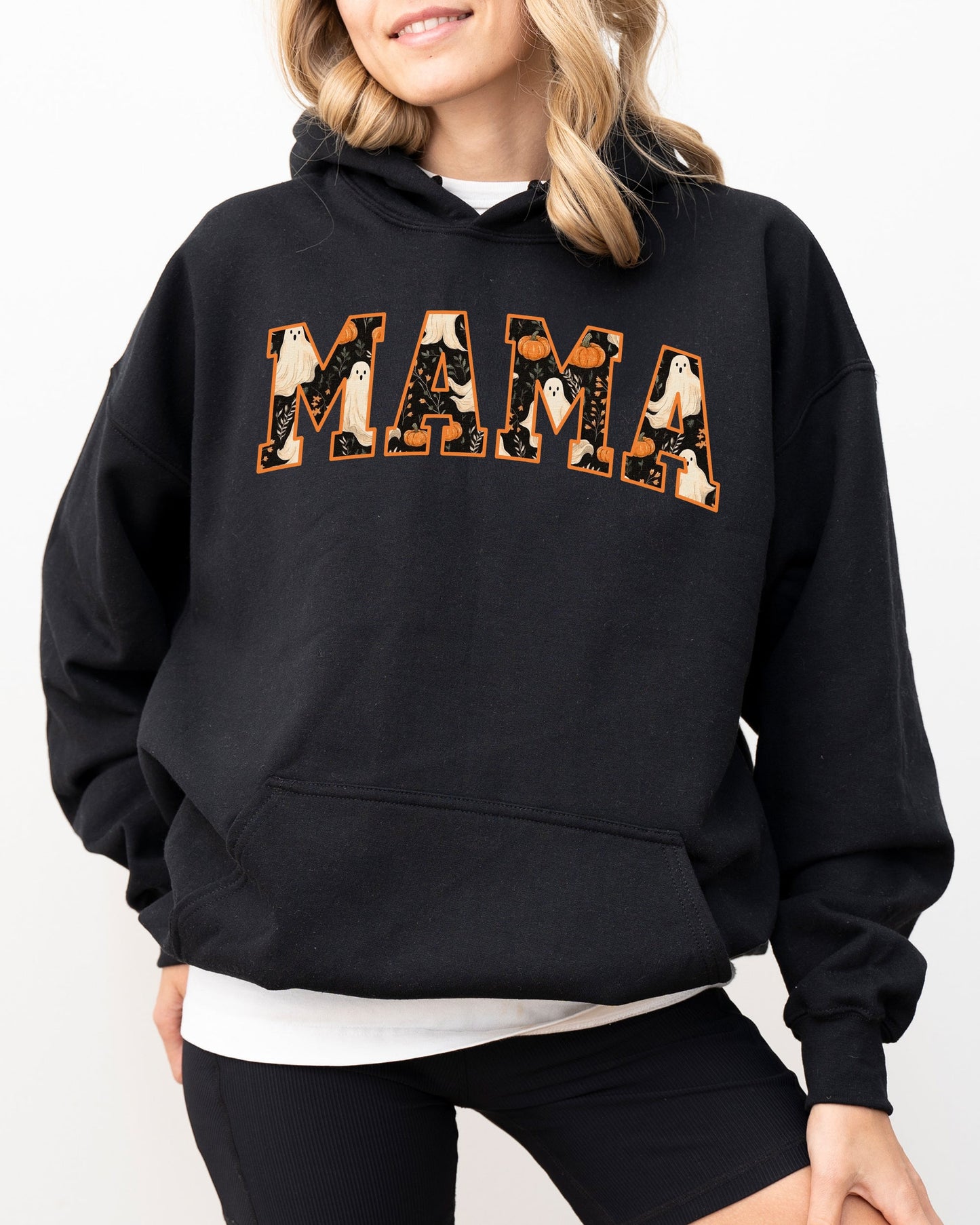 Mama, Ghost, Skeleton, Funny, Pumpkin, Spooky, Witch, Aesthetic, Meme, Halloween, Costume, Hoodie, Hooded Sweatshirt