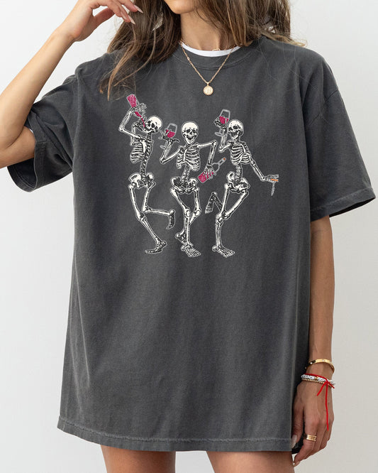Dancing Skeletons Funny Witch Halloween Costume Tshirt Comfort Colors T-Shirt