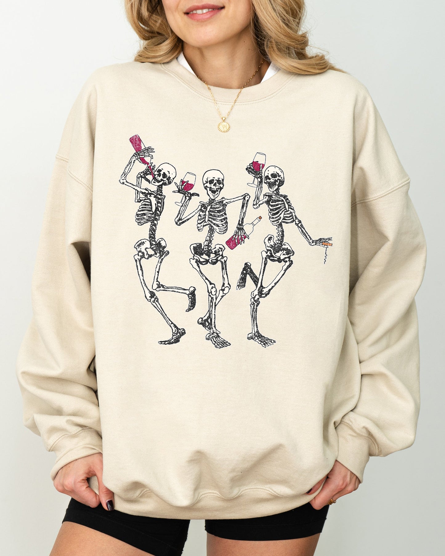 Dancing Skeletons Funny Halloween Costume Sweatshirt