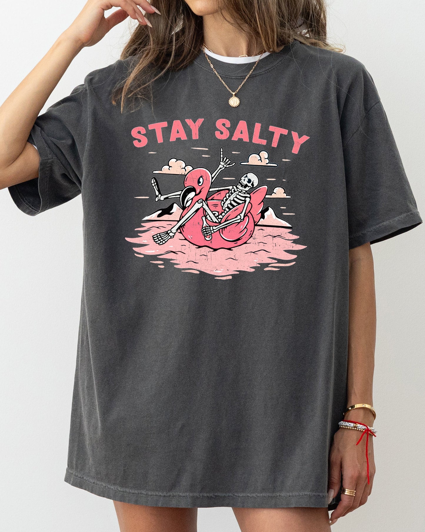 Stay Salty, Skeleton, Funny, Ghost, Spooky, Witch, Aesthetic, Meme, Halloween, Costume, Tshirt Comfort Colors T-Shirt