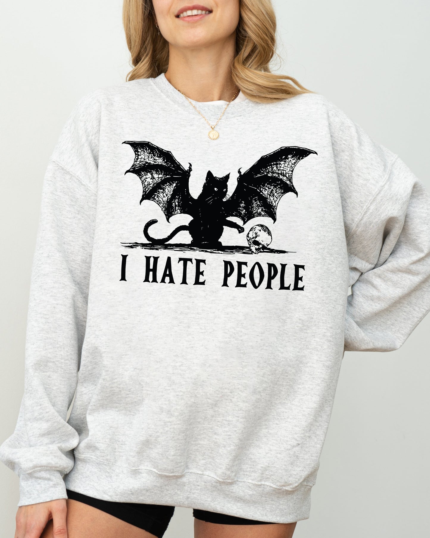 I Hate People Funny Spooky Halloween Costume Sweatshirt Refinery No. 1