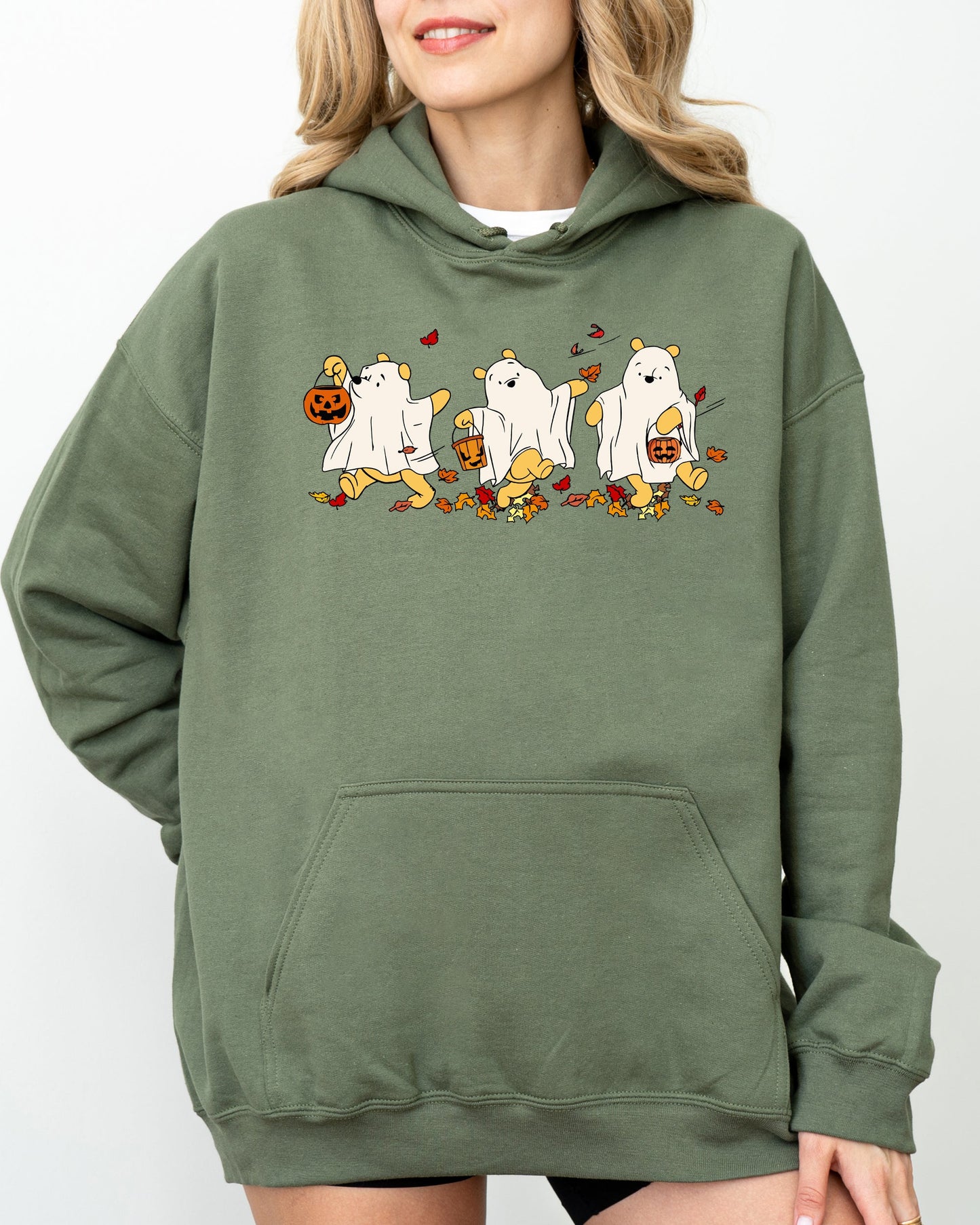 Ghost Pooh Spooky Halloween Costume Hoodie Hooded Sweatshirt