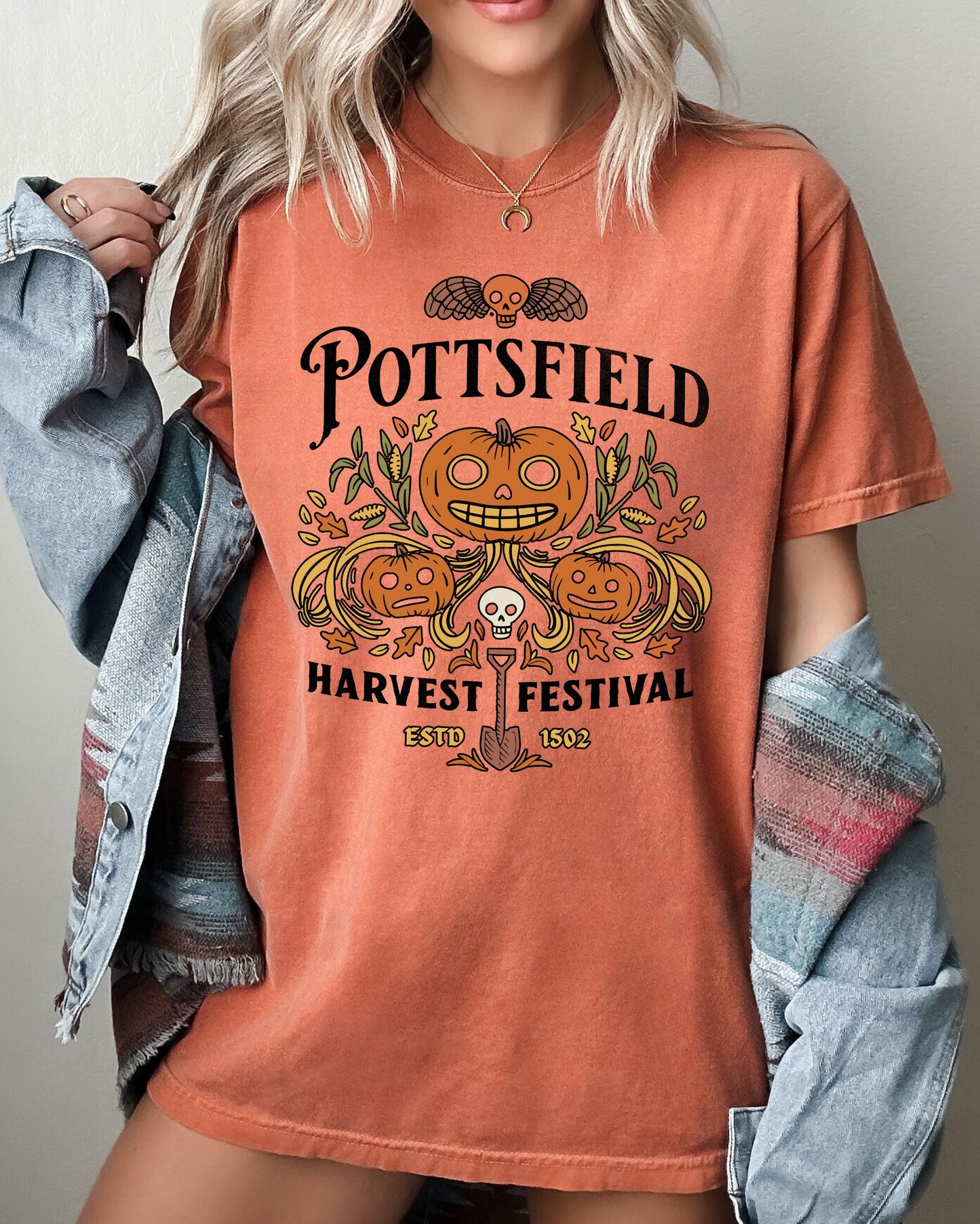 Pottsfield, Harvest Festival, Funny, Spooky, Witch, Aesthetic, Meme, Halloween, Costume, Tshirt Comfort Colors T-Shirt