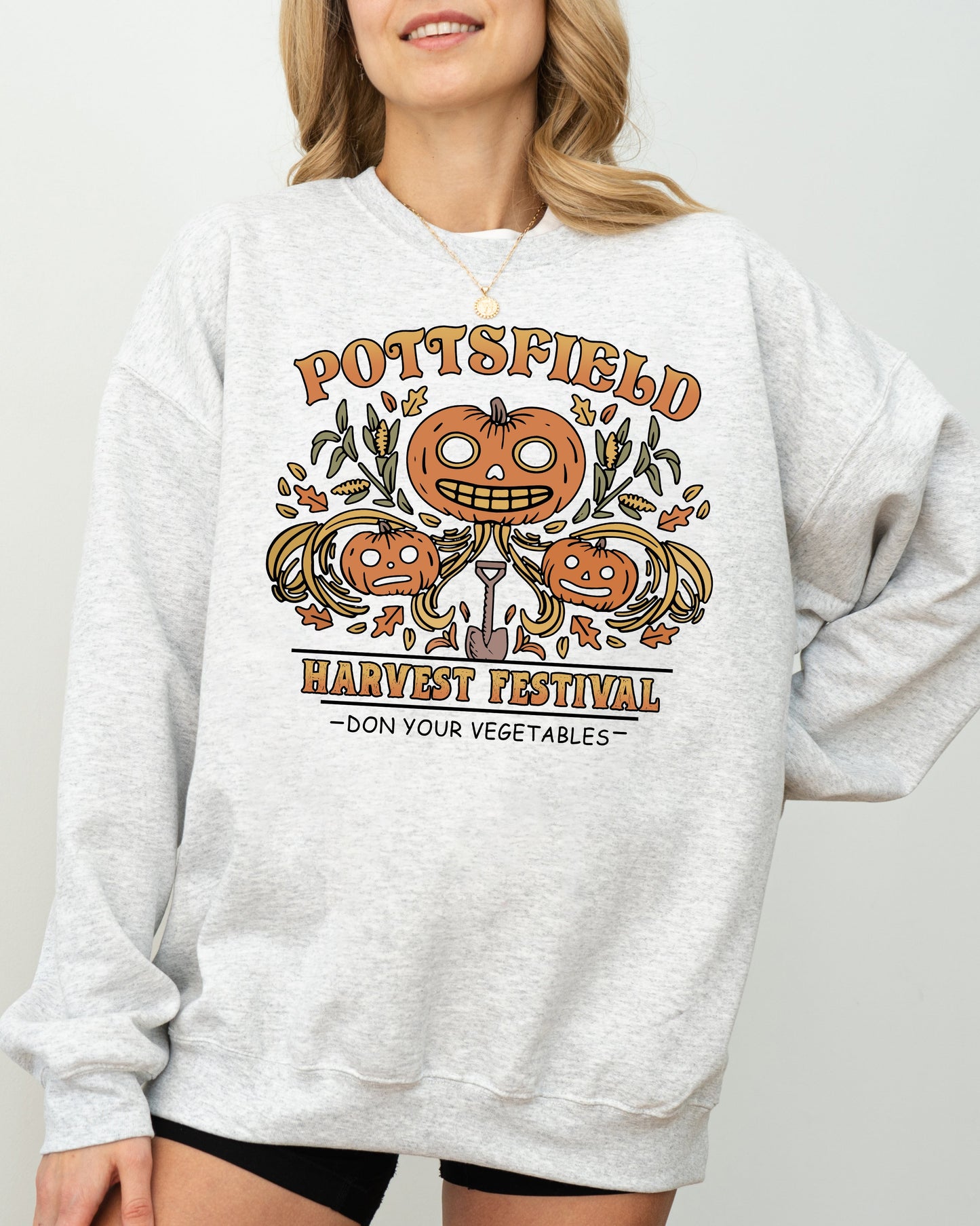 Funny Spooky Witch Halloween Costume Sweatshirt Harvest Festival Pottsfield