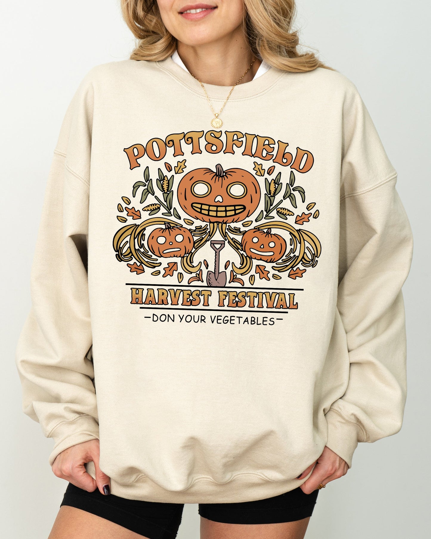 Funny Spooky Witch Halloween Costume Sweatshirt Harvest Festival Pottsfield