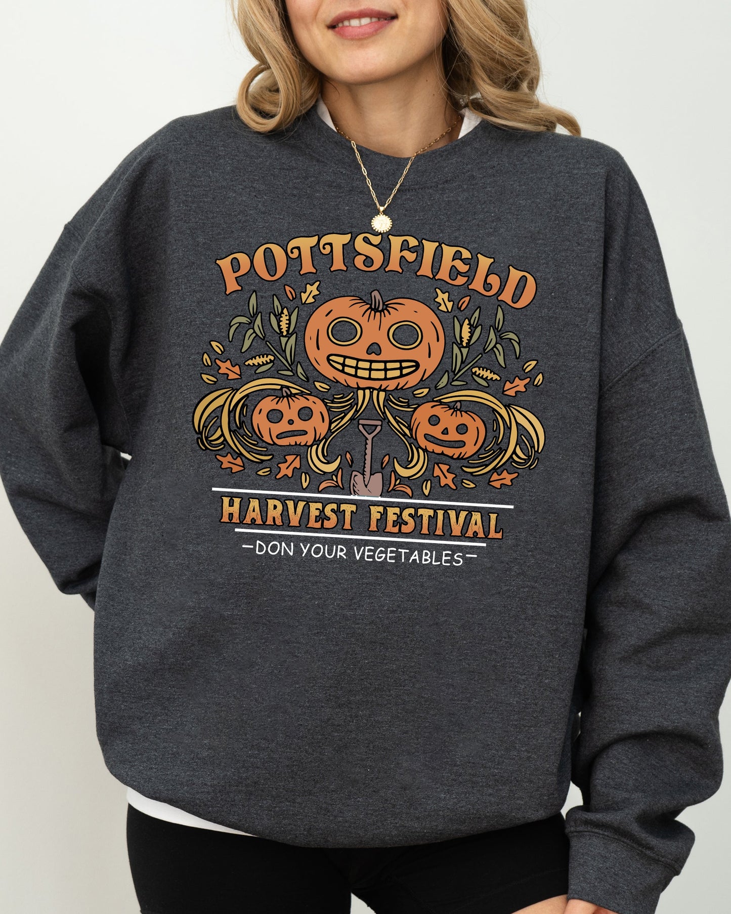 Funny Spooky Witch Halloween Costume Sweatshirt Harvest Festival Pottsfield