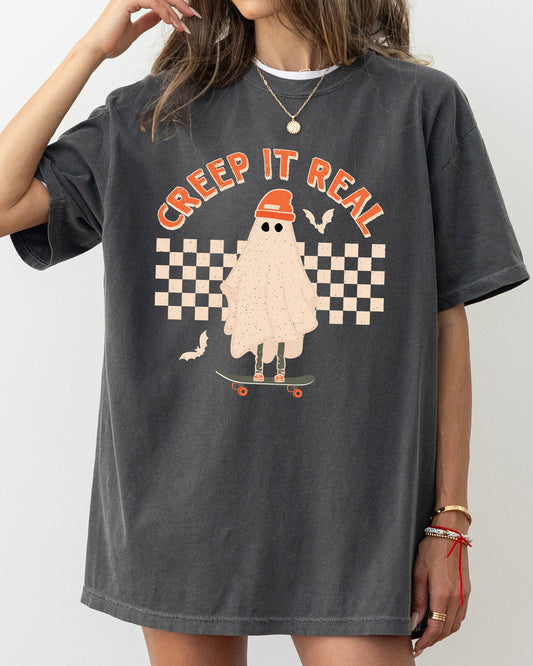 Creep It Real Retro Ghost Halloween Comfort Colors T-Shirt
