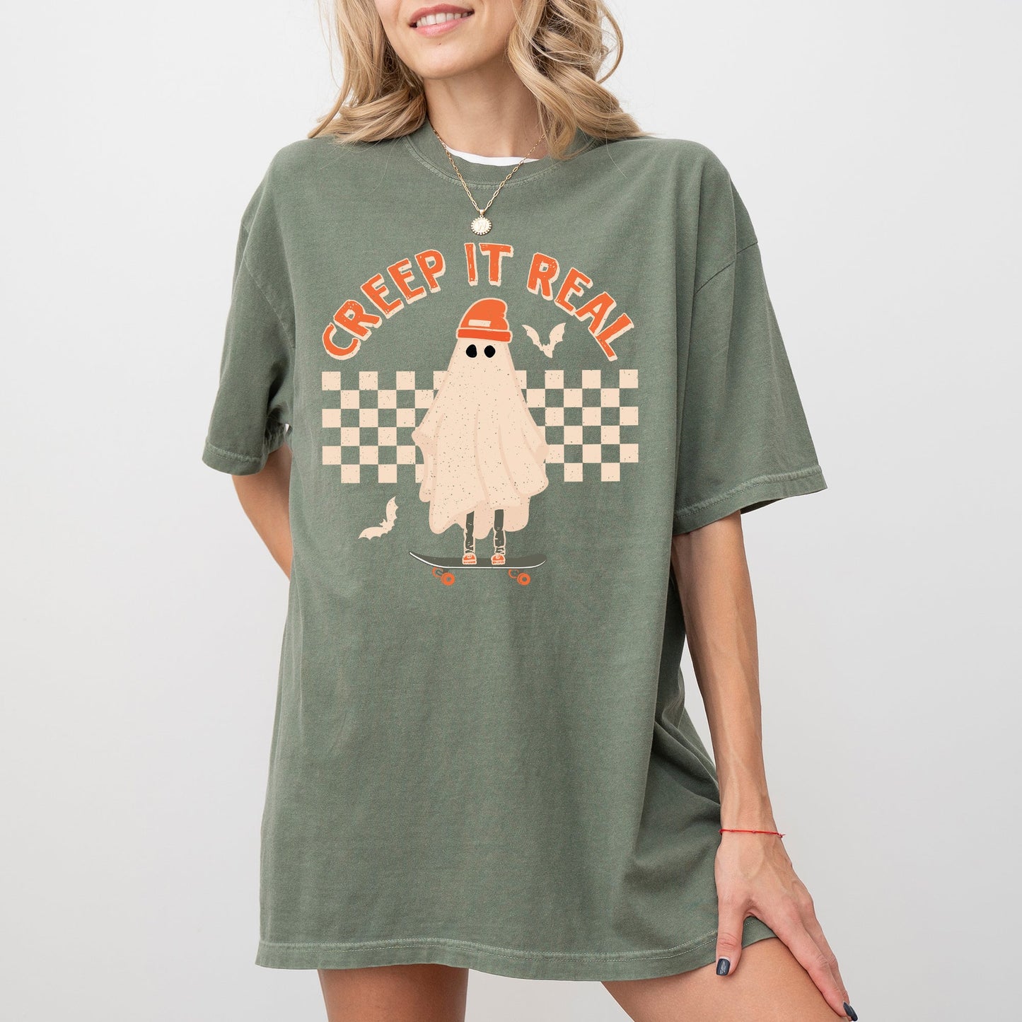 Creep It Real Retro Ghost Halloween Comfort Colors T-Shirt