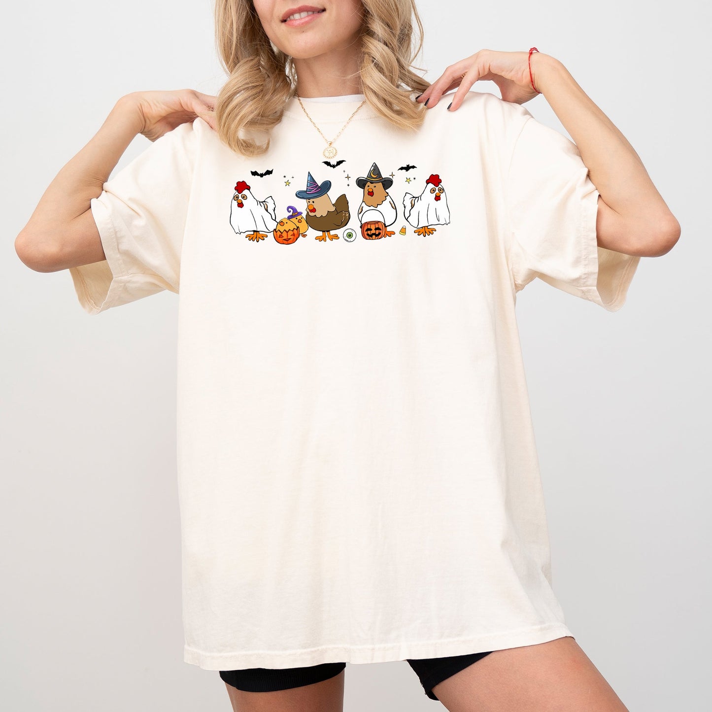 Mini Chickens, Witch, Skeleton, Funny, Spooky, Aesthetic, Meme, Halloween, Costume, Tshirt Comfort Colors T-Shirt