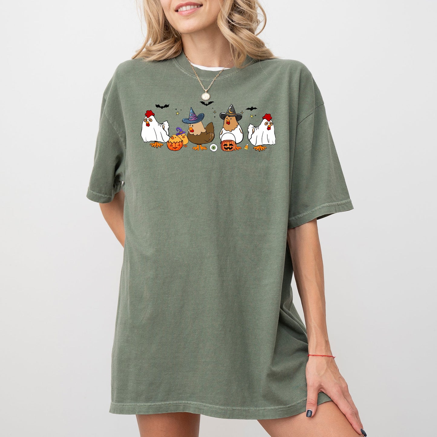 Mini Chickens, Witch, Skeleton, Funny, Spooky, Aesthetic, Meme, Halloween, Costume, Tshirt Comfort Colors T-Shirt