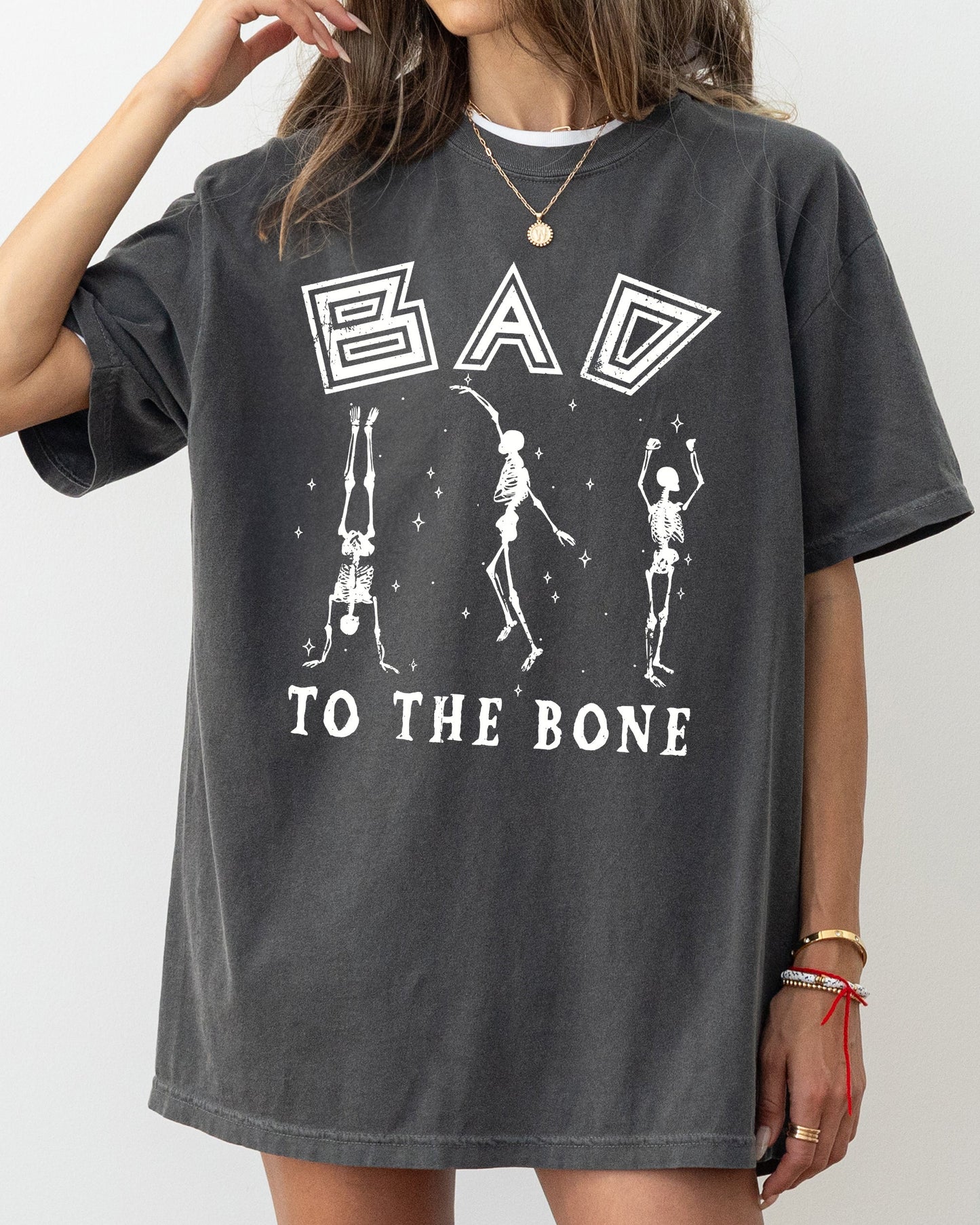 Bad To The Bone, Witch, Skeleton, Funny, Spooky, Aesthetic, Meme, Halloween, Costume, Tshirt Comfort Colors T-Shirt