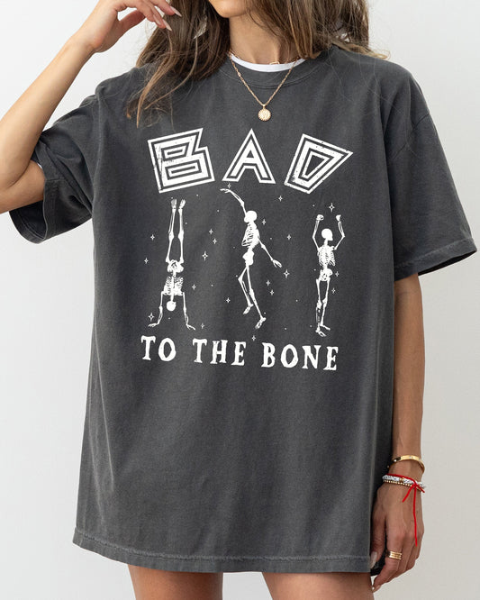 Bad To The Bone, Witch, Skeleton, Funny, Spooky, Aesthetic, Meme, Halloween, Costume, Tshirt Comfort Colors T-Shirt