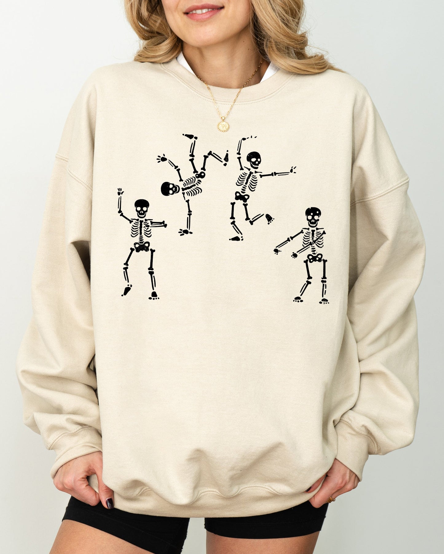Funny Dancing Skeletons Costume Sweatshirt Soft Fleece Interior Unisex
