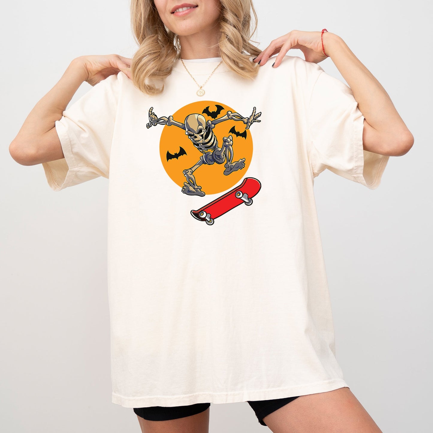 Skateboarding Skeleton, Ghost, Farm, Witch, Skull, Funny, Spooky, Aesthetic, Meme, Halloween, Costume, Tshirt Comfort Colors T-Shirt