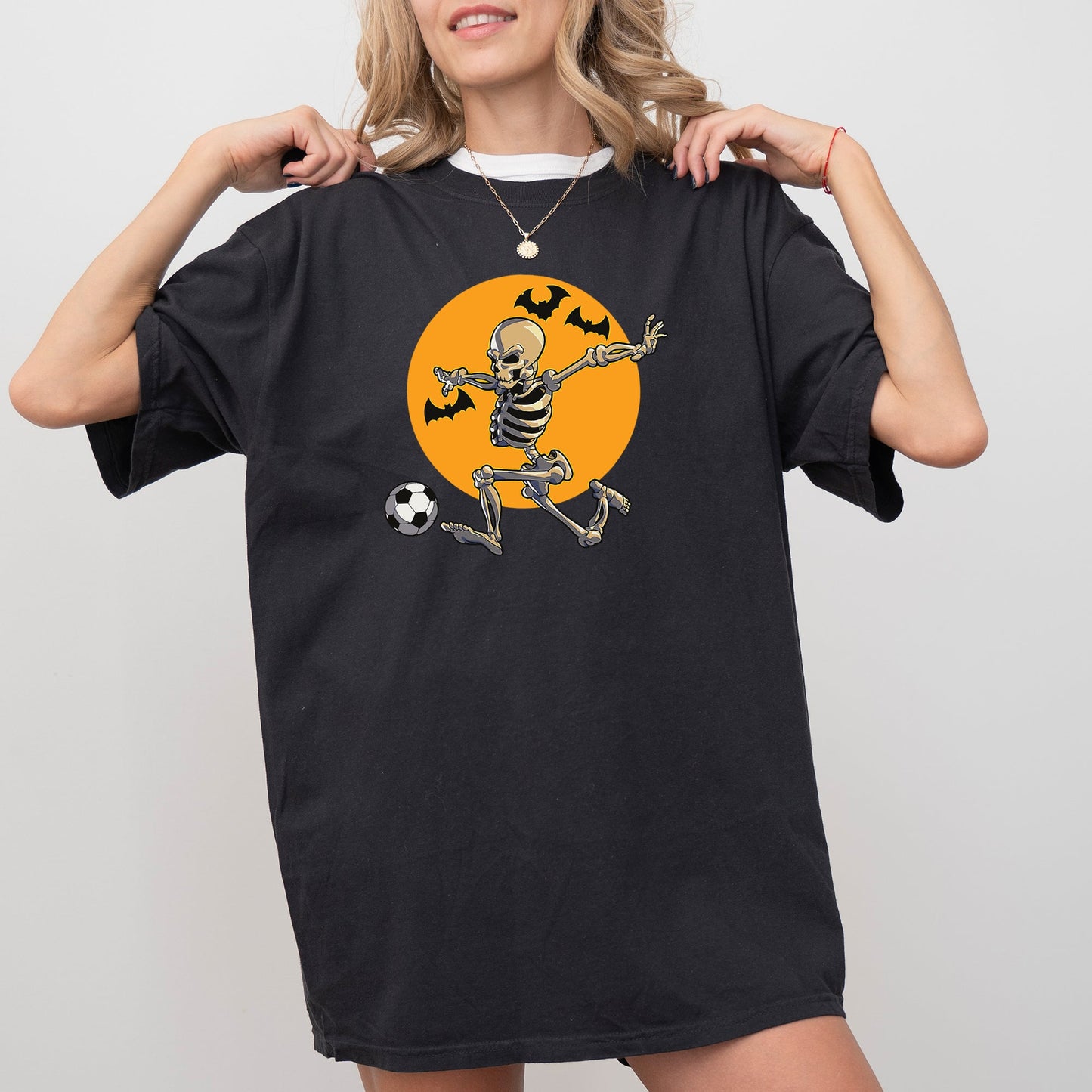 Football Player Skeleton Graphic Vintage Comfort Colors T-Shirt