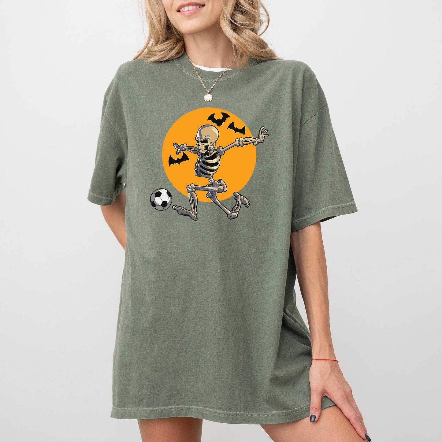 Football Player Skeleton Graphic Vintage Comfort Colors T-Shirt