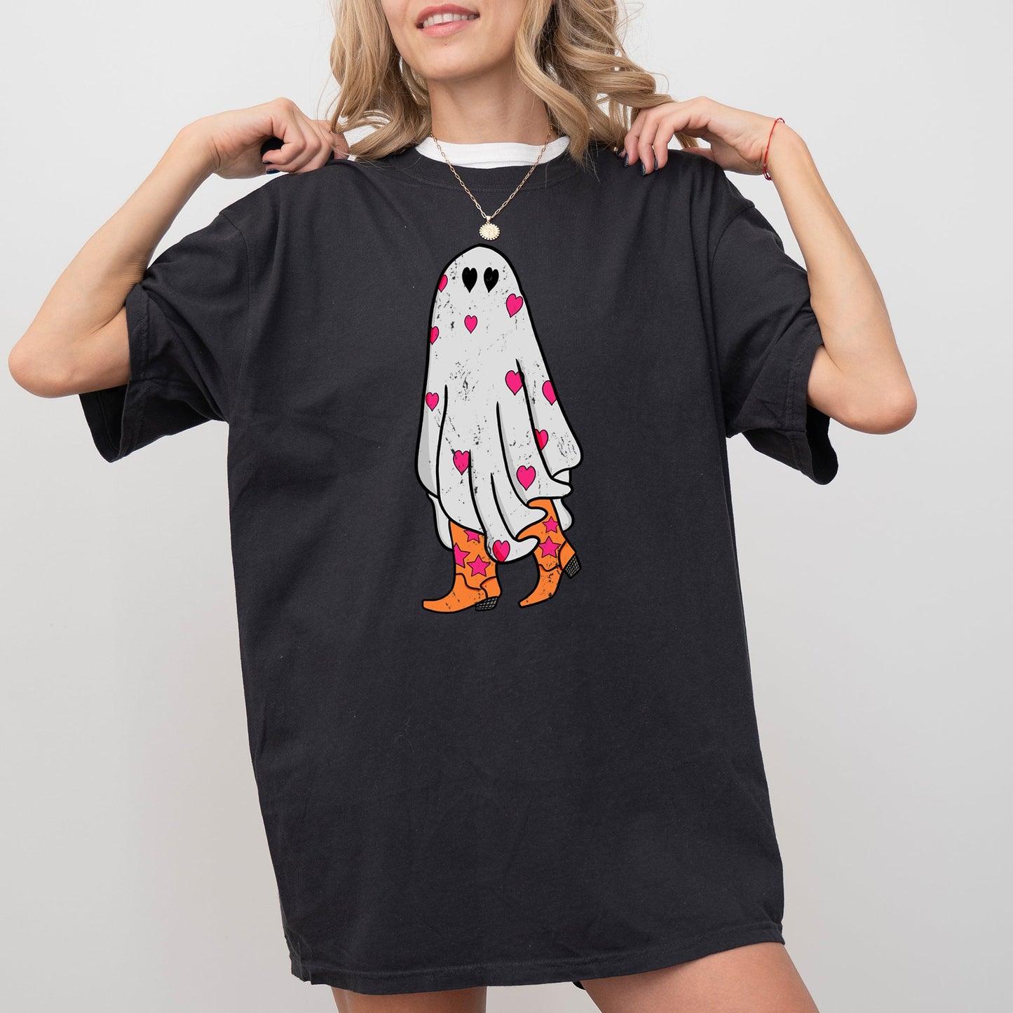 Cowgirl Ghost Western Skeleton Witch Skull Halloween Costume Comfort Colors T-Shirt