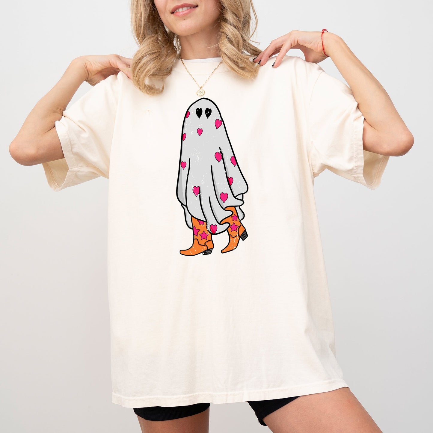 Cowgirl Ghost Western Skeleton Witch Skull Halloween Costume Comfort Colors T-Shirt